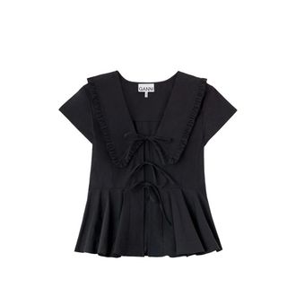 Ganni Blouse In Cotton Poplin