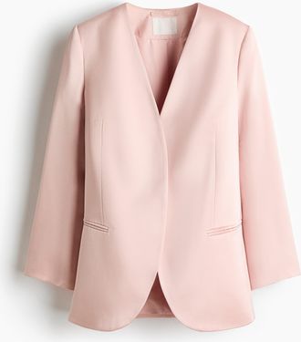 H&M Kragenloser Satinblazer - Orange