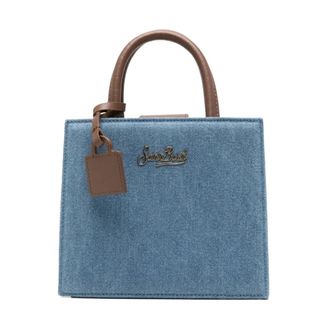 MC2 Saint Barth Handbags, female, Blue, Size: ONE SIZE Shop Bag Mini Denim