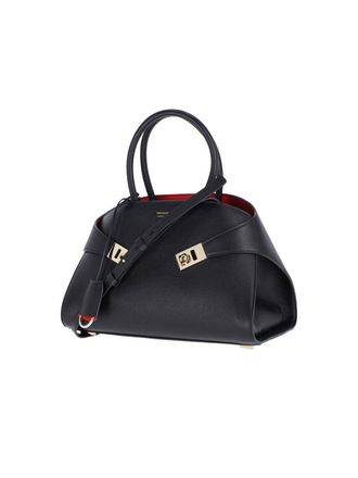 Ferragamo Womens Bags Black Calf Leather