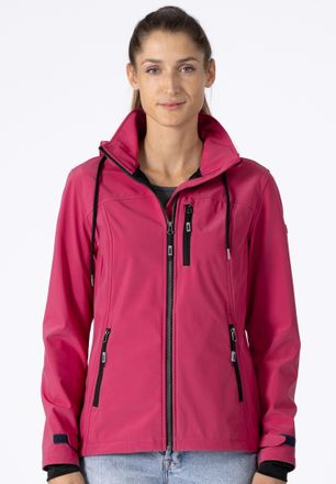 Deproc Softshelljacke DEPROC ACTIVE DECORAH PEAK V WOMEN, Damen, Gr. 36/38 (M), rot, 96% Polyester; 4% Elasthan, tailliert, gerader Abschluss mit Windstopper