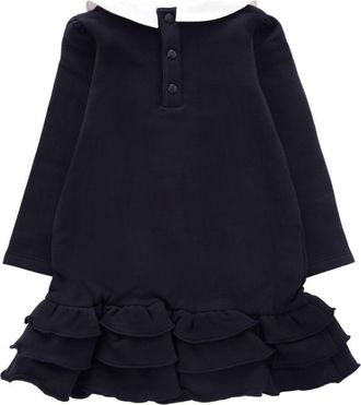 Moncler Girls Dress Blue Cotton; Elastane