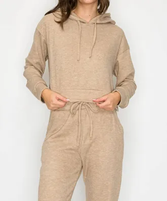 Knit Riot Haven Knit Hoodie In Mocha