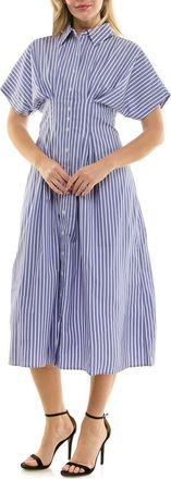 Nicole Miller Striped Shirtdress in Blue /White at Nordstrom Rack, Size 12