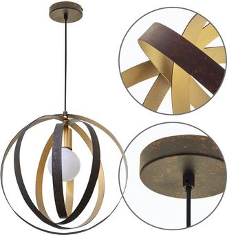 Fabrilamp L&aacute;mpara Colgante Isa 1xe27 Marron/dorado De Fabrilamp