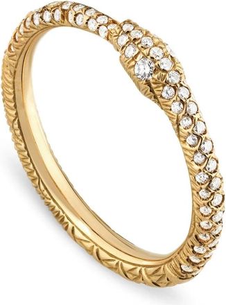 Gucci Ouroboros Diamant Pav&eacute; Ring - Dames - Ringen - Geel - 52 MM - Accessoires