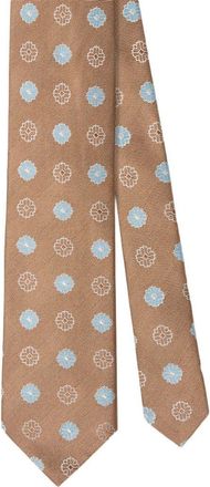 Robert Talbott Robert Blue Flower Jacquard Best of Class Necktie in Orange at Nordstrom, Size Large