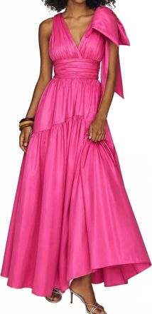 Hutch Selba Bow Evening Gown In Fuchsia