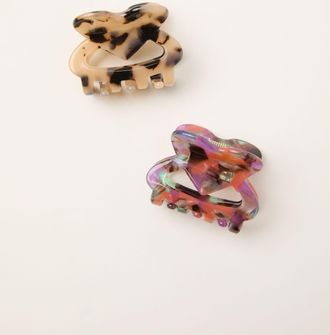 Fat Face FatFace Multi 2 Pack Heart Claw Clips