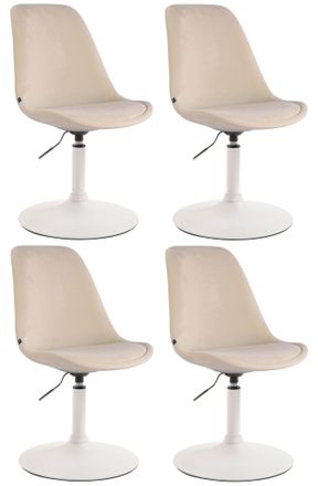 Clp Clp - Set De 4 Sillas Lounge Maverick En Terciopelo Crema Blanco