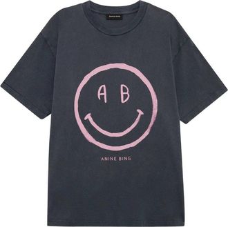 Anine Bing Cade Tee Smiley - Washed Grey