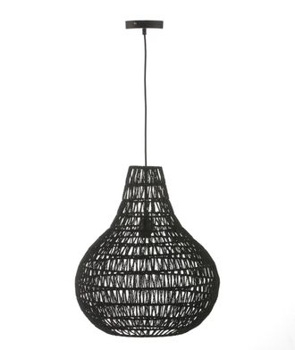 Els Banys L&aacute;mpara techo de cuerda natural en negro