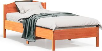 vidaXL Estructura De Cama Sin Colch&oacute;n Madera Maciza Marr&oacute;n 75x190 Cm Vidaxl