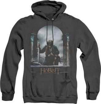Gildan Hobbit Bilbo Poster Adult Heather Hoodie / Hooded Sweatshirt