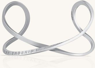 Mantra A True Friendship Is A Journey Without An End - Infinity Cuff in Silver at Nordstrom
