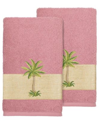 Linum Home Textiles Turkish Cotton Colton 2Pc Embellished Hand Towel Set