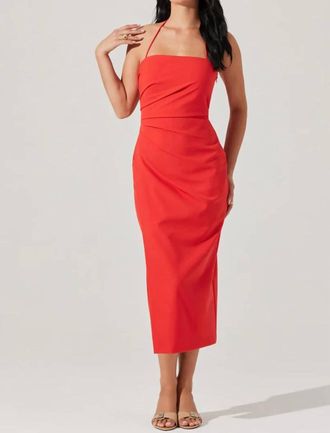 Astr The Label Siena Dress In Red Orange