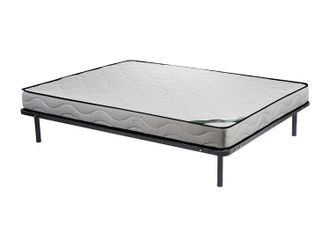 Vente-Unique Set 140 x 190 cm Rete a doghe + Materasso schiuma e rivestimento bamb&ugrave; - KANANI di NATUREA