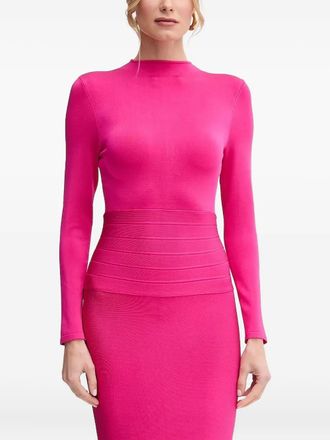 H&eacute;rve L&eacute;ger Freya long-sleeve midi dress - Pink