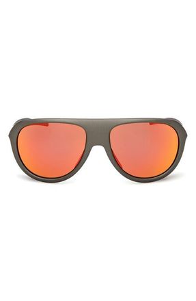 adidas 60mm Pilot Sunglasses in Dark Green /Roviex Mirror at Nordstrom