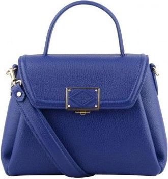 Pourchet Tassen, Dames, Blauw, ONE Size, Leer, Carat Handtas met Handvat