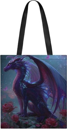 Generic Dragon Purple Galaxy Tote Bag for Women Men Shoulder Bags Purses Pouch Handbags