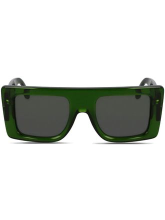 Victoria Beckham logo-plaque sunglasses - women - Acetate - One Size - Green