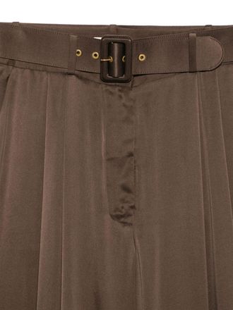 Zimmermann Silk Tuck Trousers - Brown