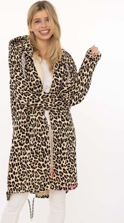 Zwillingsherz Jerseymantel ZWILLINGSHERZ Leo Dream, Damen, Gr. L/XL (L/XL), beige, Sweatware, Obermaterial: 50% Baumwolle, 50% Polyester, comfort fit ca. Mitte Ober