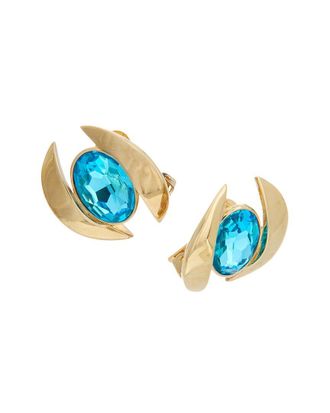 Oscar De La Renta Oval Stud Earrings