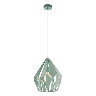 Eglo L&aacute;mpara Colgante Eglo Carlton P 60w Forma Piramidal &Oslash; 31 Cm. Sal&oacute;n Y Comedor. Estilo Sofisticado Y Dise&ntilde;o. Acero. Color Verde Y Verde Claro