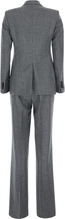 Tagliatore Womens Dress With Lapel Collar, Grey Trouser Suits