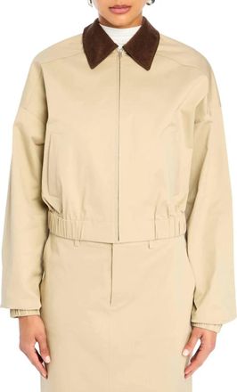 SER.O.YA Marielle Corduroy Collar Jacket In Sand