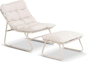 OEM Sill&oacute;n De Jard&iacute;n Kalista Con Reposapi&eacute;s, Color Beige, Estilo Moderno