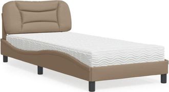 vidaXL Cama Con Colch&oacute;n Cuero Sint&eacute;tico Capuchino 90x190 Cm Vidaxl