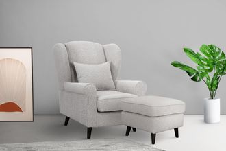 HOME AFFAIRE Sessel »Ohrensessel CHISTELLE, wahlweise mit Polsterhocker« mit Wellenunterfederung, Masse: B/T/H: 81/87/99 cm