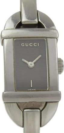 Gucci Pre-owned Stainless Steel Watch - Dames - Vintage Horloges - Grijs - ONE Size - Vintage