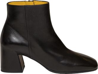 Mara Bini T242 Enkellaars - Dames - Laarzen met Hak - Zwart - 39 EU - Leer - Schoenen