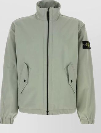 Stone Island stretch polyester jacket elastic cuffs high collar