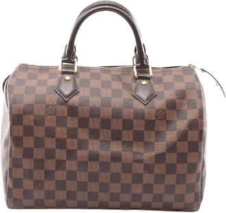 Louis Vuitton Pre-owned Vintage Canvas Handbag - Dames - Vintage Handtas - Bruin - ONE Size - Leer - Vintage