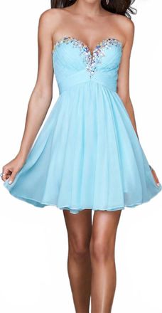 La Femme Cocktail Dress In Ice Blue