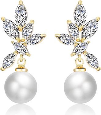 Liv Oliver Silver Marquise Crystal Earrings