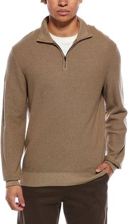 Vince Geo Jacquard 1/4-Zip Wool & Cashmere-Blend Sweater