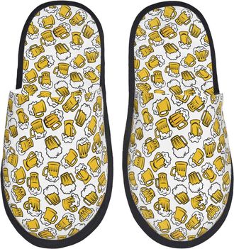 Generic Camping Slippers Beerlarge Indoor Slipper Non Slip Sleepers Soft Fuzzy Slippers For Travel Indoor Autumn L