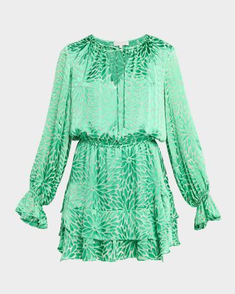 Ramy Brook Marianna Floral Silk-Blend Mini Dress