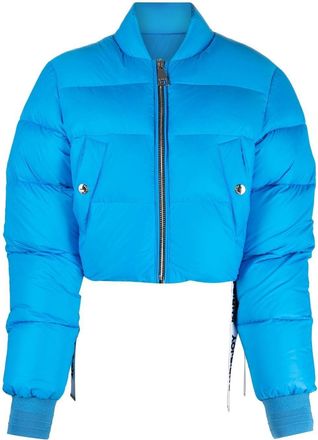 Khrisjoy cropped padded bomber jacket - women - Polyamide/Feather Down/Duck Feathers/Polyamide - 01 - Blue