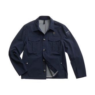 Blauer Klassieke knoopsluiting casual jas - Heren - Zomerjassen - Blauw - 2XL - Jassen
