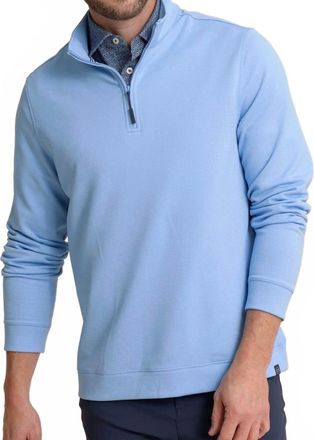 Southern Tide Schooner Quarter Zip Pullover In Ocean Channel