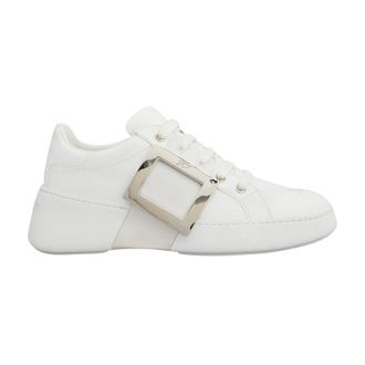Roger Vivier Viv Skate Metal Buckle Sneaker - female - Roger Vivier - Sneakers - White - 3 1/2 UK - Shoes