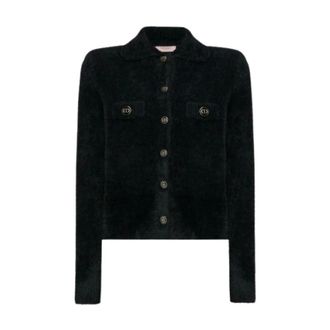 Twinset Jassen, Dames, Zwart, S, Polyester, Kort Jasje